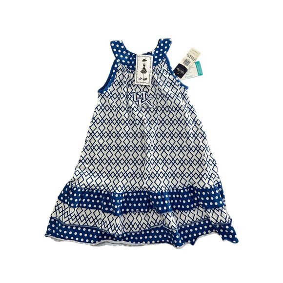 UNIVERSITY OF KENTUCKY A Line Logo Blue White Dress Size 4T NEW - Picture 3 of 7